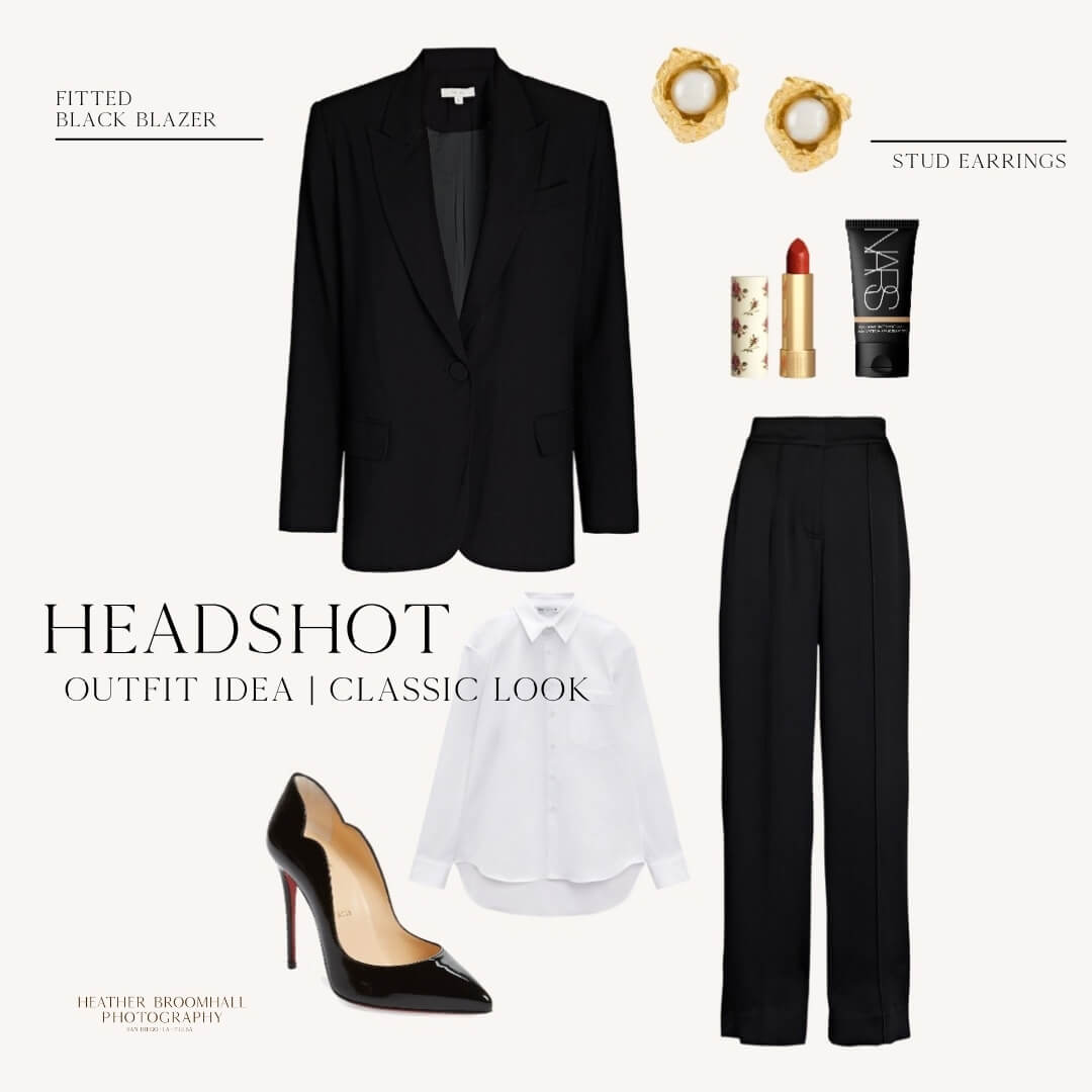 photo collage of an entire outfit idea for headshot photography